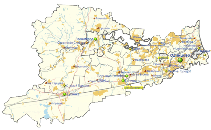 Карта Одинцовского городского округа